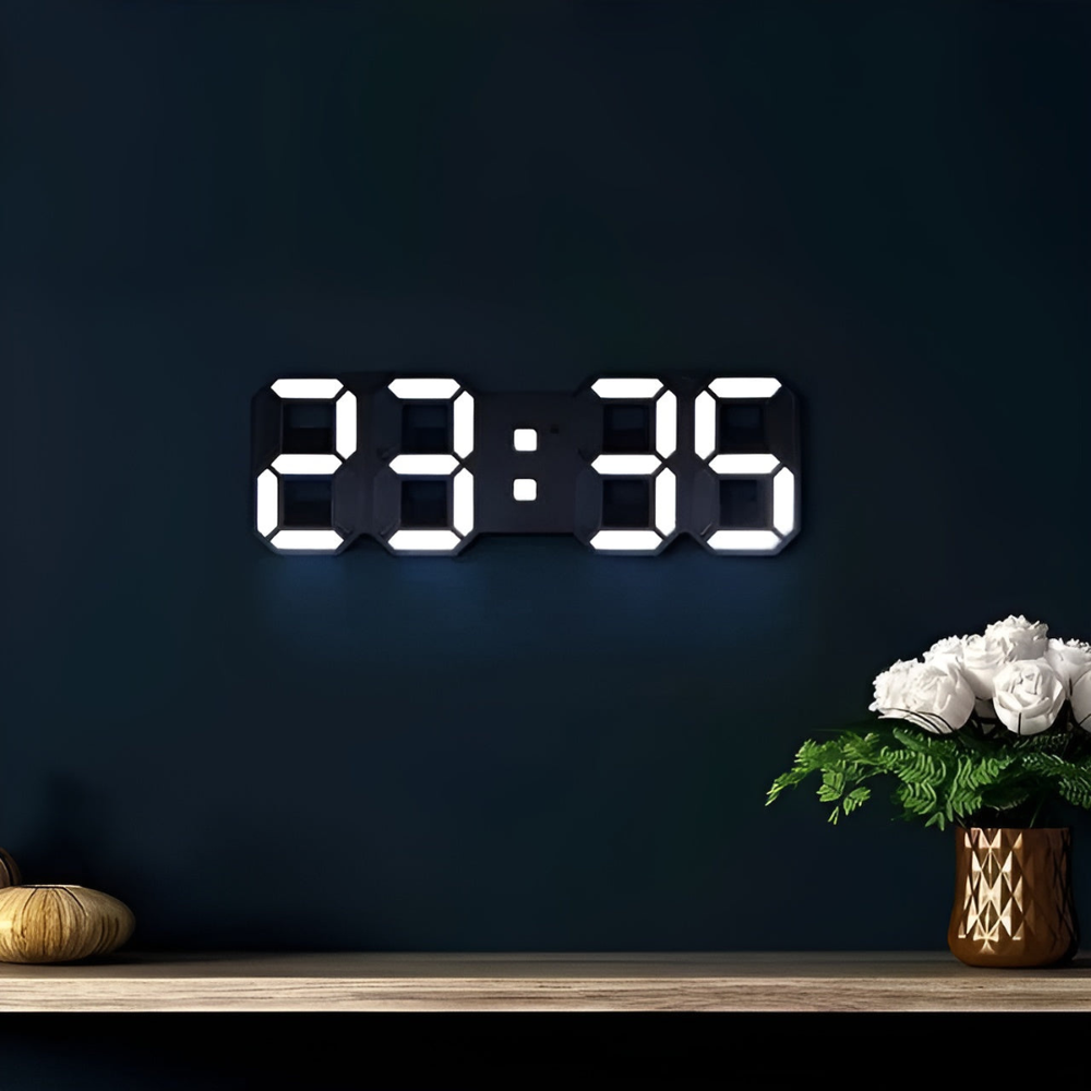 Kalsten | Modern 3D LED Wall Clock – Digital Eye‑Catching Display