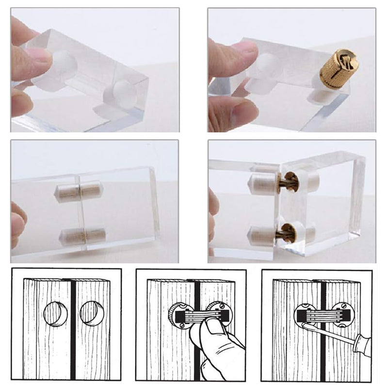 Concealed Brass Hinges – Invisible 180° Design, Set of 4 & Rust-Resistant