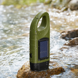 Hand-Crank LED Flashlight – Solar & Dynamo Charging, Rechargeable & Compact Design