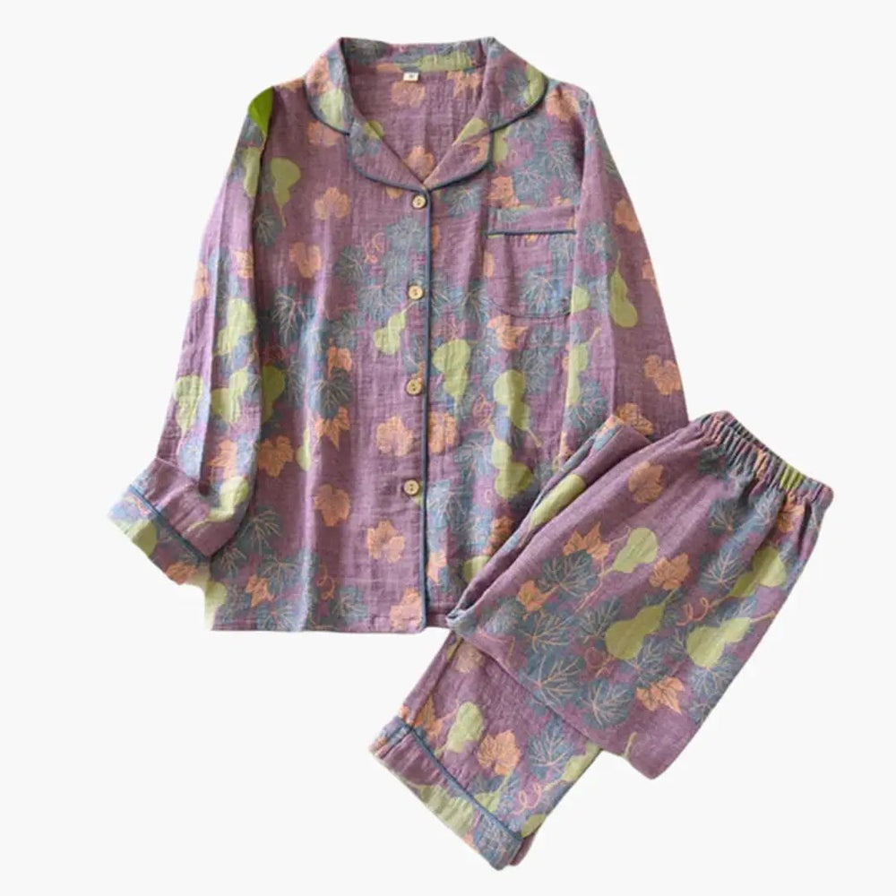 Women's Fleece Pajama Set – Bear Print, Elastic Waistband & Long Sleeve