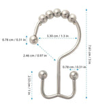 Stainless Steel Shower Curtain Hooks (12 pieces) | Kalsten