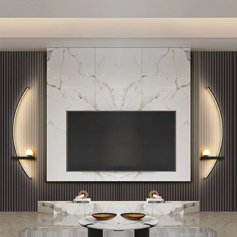 Curved LED Wall Light – 3 Light Modes, Aluminum Body & Built-In Shelf