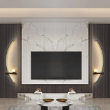 Curved LED Wall Light – 3 Light Modes, Aluminum Body & Built-In Shelf