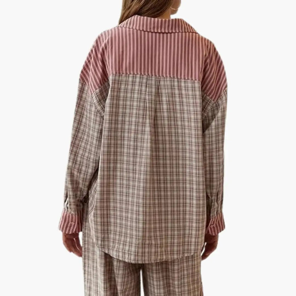 Women's Pajama Set – Button Top & Elastic Pants