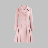Dami - Classy Double Button Long Sleeve Coat