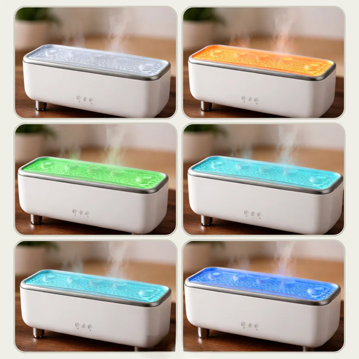 Enhanced Product Title: "Aroma Diffuser mit Quallen-Nebeleffekt & LED-Licht – Beruhigende Aromatherapie für Zuhause" 

This title includes relevant keywords while emphasizing the product's unique features and benefits, making it more appealing for Google