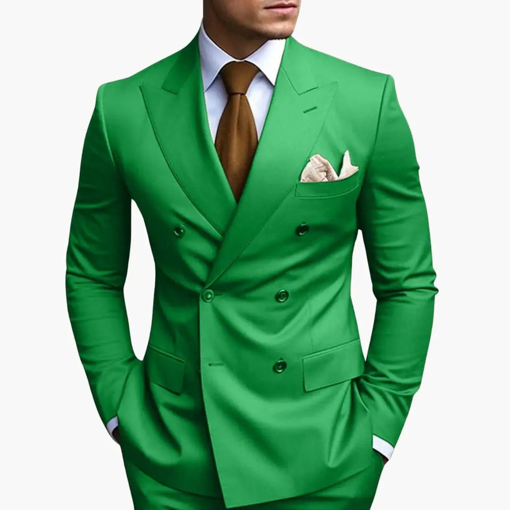 Men's Wedding Suit – Double-Breasted Jacket, Notched Lapel & Two-Piece Design