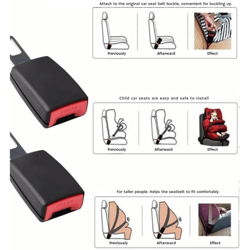 Seat Belt Extender Strap – Stainless Steel, Adds 25.4cm, Universal Car Fit