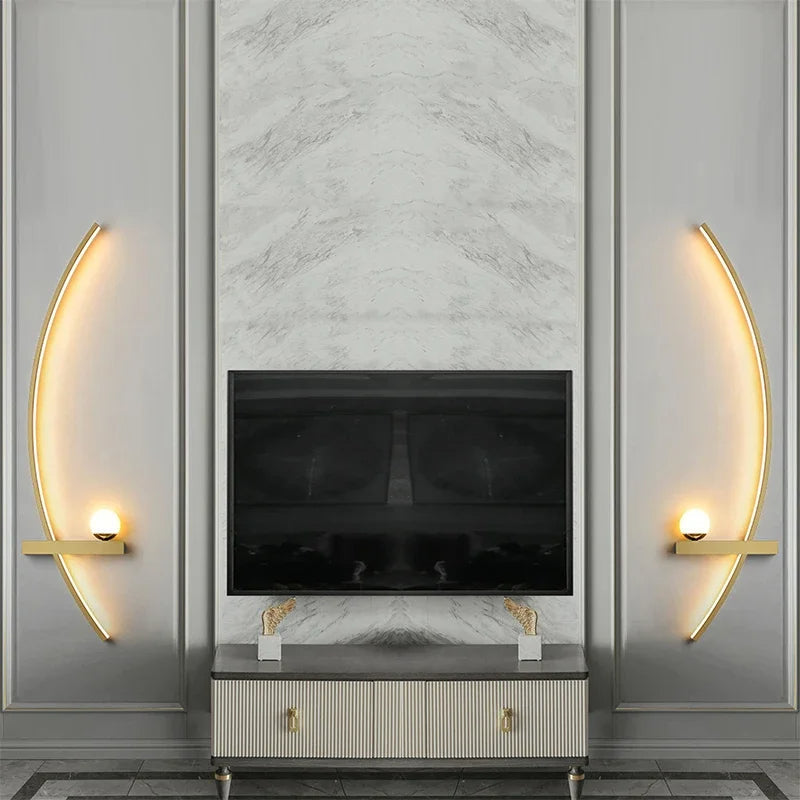 Curved LED Wall Light – 3 Light Modes, Aluminum Body & Built-In Shelf