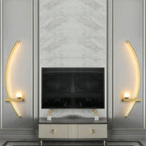 Curved LED Wall Light – 3 Light Modes, Aluminum Body & Built-In Shelf