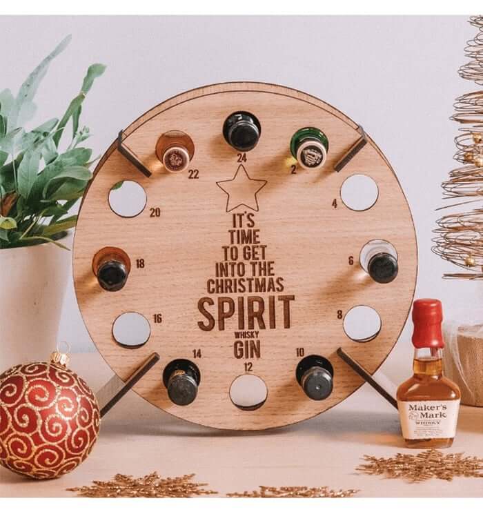 Wooden Christmas Advent Calendar Tree – Reusable Beer and Wine Holder