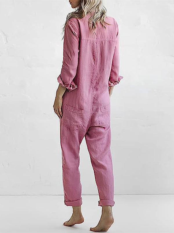 Liv – Casual Cotton Jumpsuit with Pockets