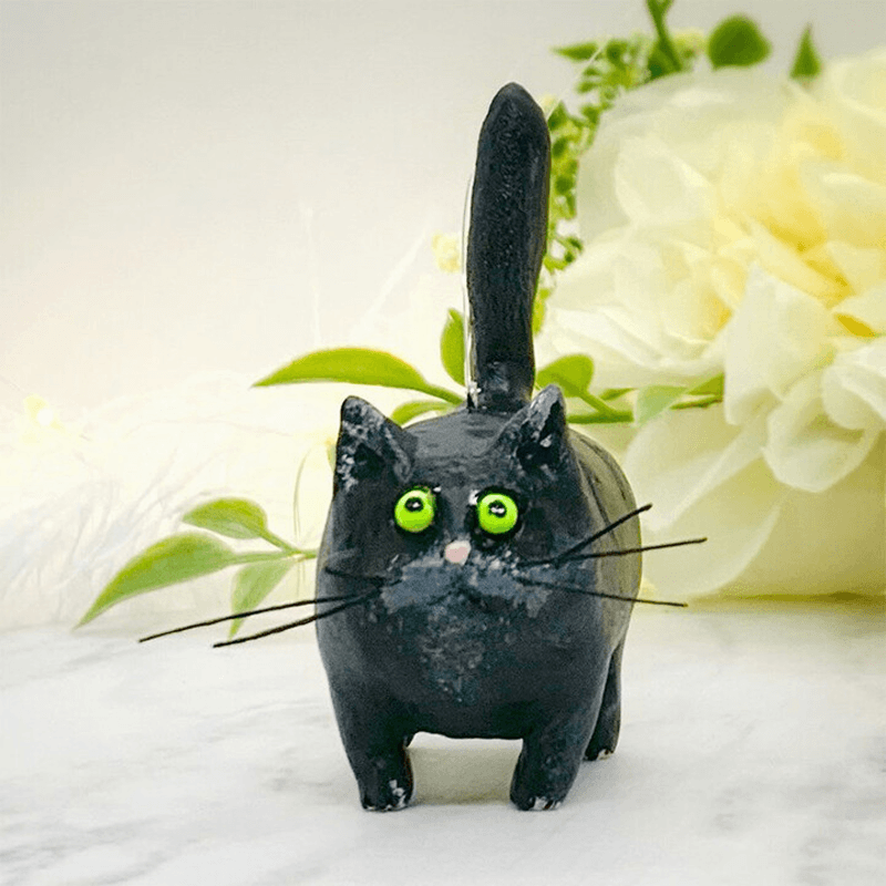 Handcrafted Unique Cat Christmas Ornament - Purrfect Holiday Decor for Cat Lovers