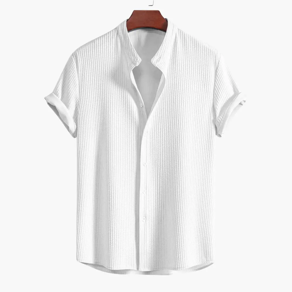 Men's Stand Collar Shirt – Slim Fit & Long Sleeve