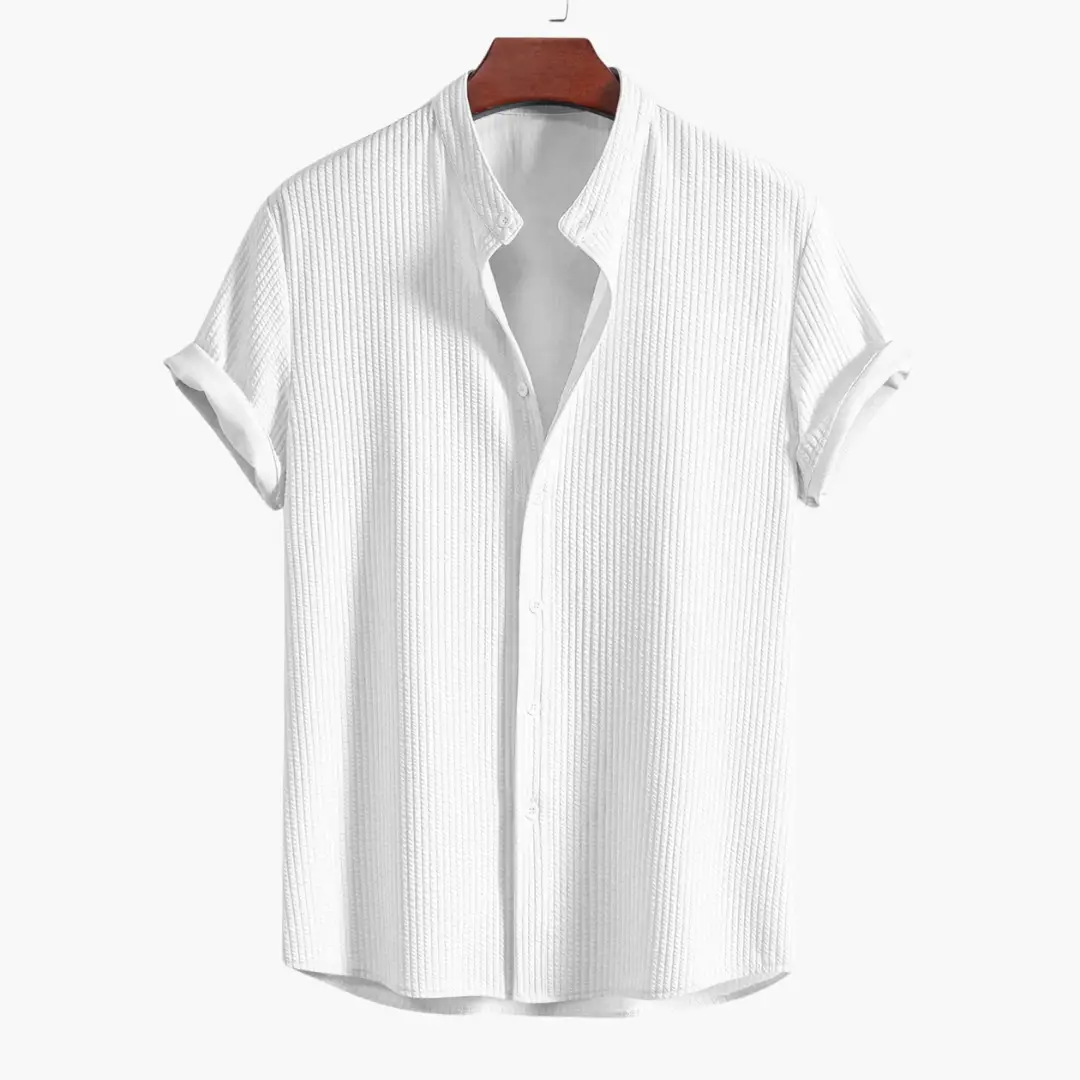 Men's Shirt with Stand Collar - Slim Fit, Elegant & Modern