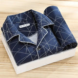 Oliver Luxe Men's Pyjama Set – Dark Blue Triangle