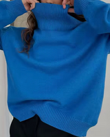 Lesley Oversized Roll Neck Sweater - Cozy Knit Pullover for Women
