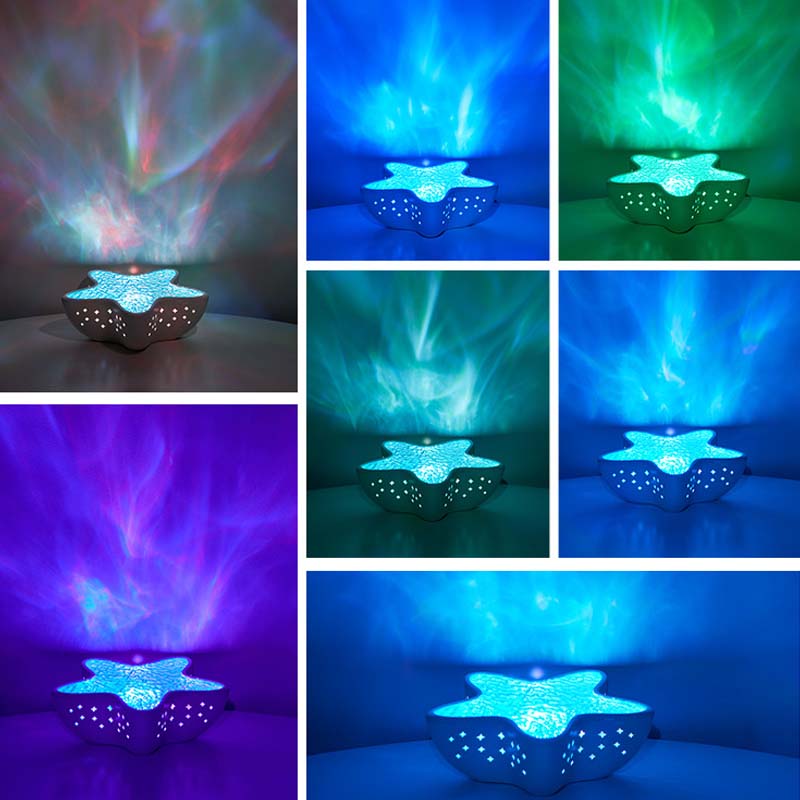 Ocean Wave Star Projector – 7 Colors, Adjustable Brightness & 1200mAh Rechargeable