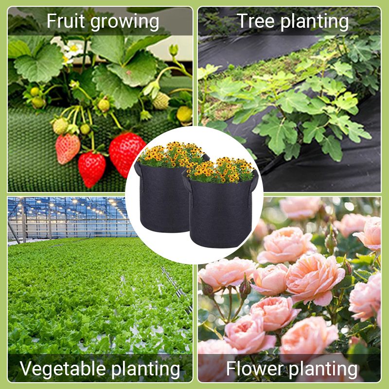 Felt Grow Bags – Breathable Fabric, Drainage & 4-26L with Handles