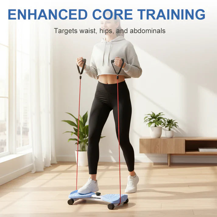 Twist Stepper with Resistance Bands – Full-Body Workout, 120kg Steel Frame & Compact