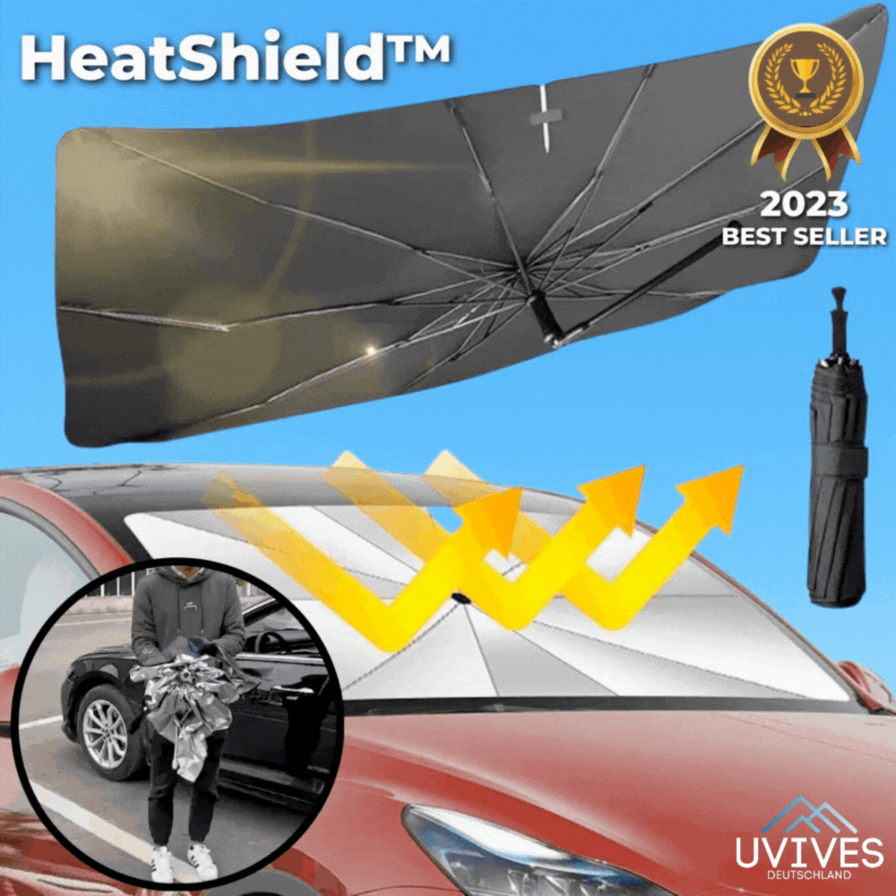 Car Windshield Sun Shade – 360° Rotating Handle, UV Protection & Foldable