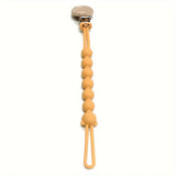 Silicone Pacifier Clip Chain – BPA-Free, Wooden Clip & Bear Design for Babies