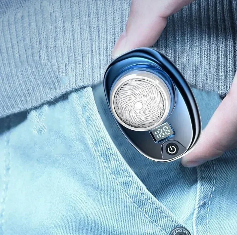 Mini Electric Shaver – USB-C Rechargeable, IPX7 Waterproof, 6-Blade, LED Display