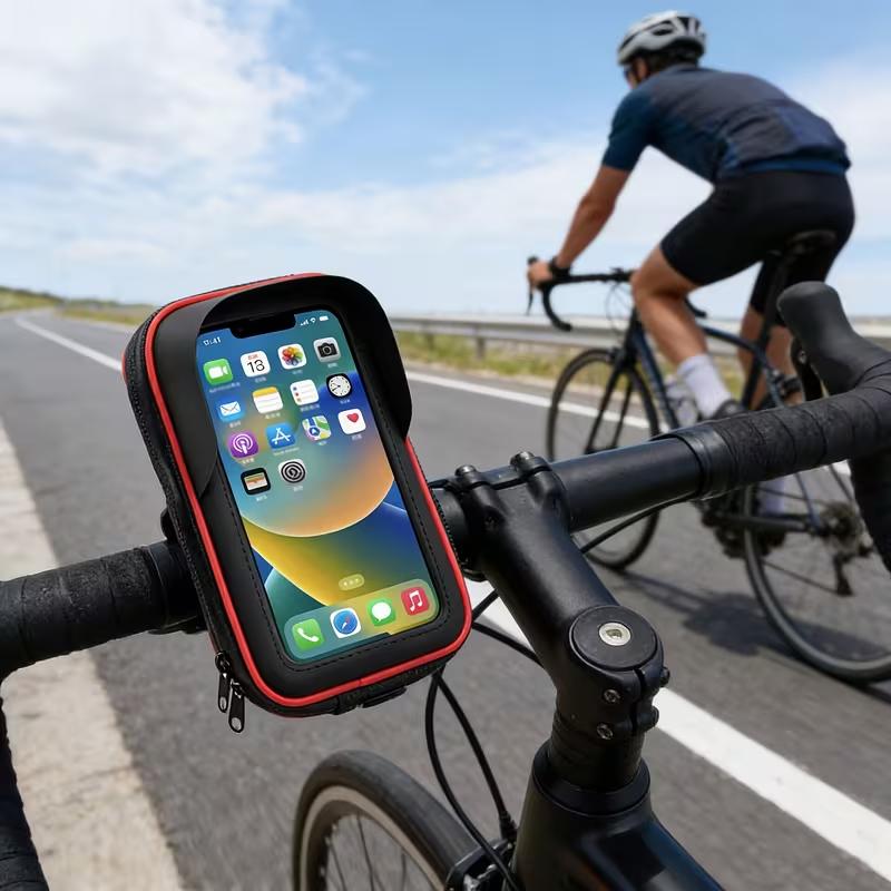Waterproof Bike Phone Mount – 360° Rotation, Touchscreen TPU & 4.5–6.4 Inch Fit
