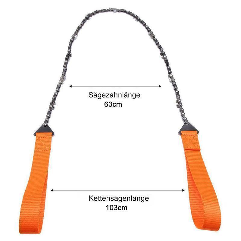 Folding Hand Chain Saw – 65Mn Steel, 11 Bidirectional Teeth & Belt Pouch