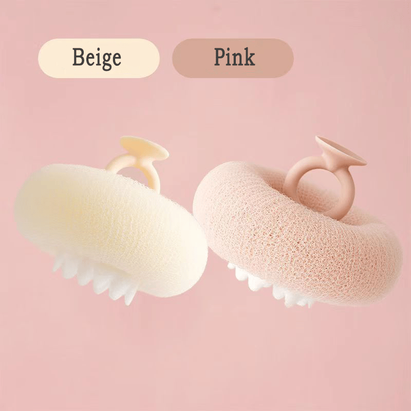 Exfoliating Shower Sponge – Massage Beads, Ring Handle & Suction Hook