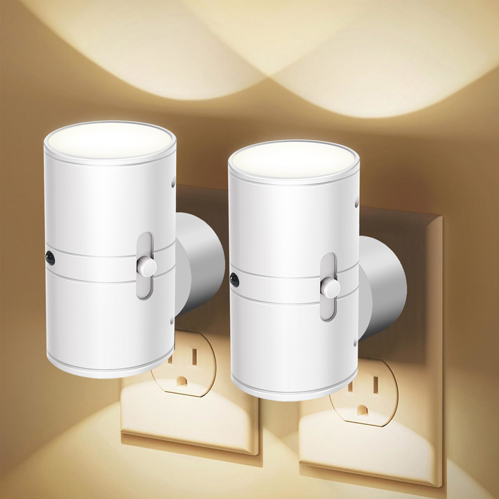Dimmable Plug-In LED Night Light – Rotary Dimmer, Warm White & Compact Design