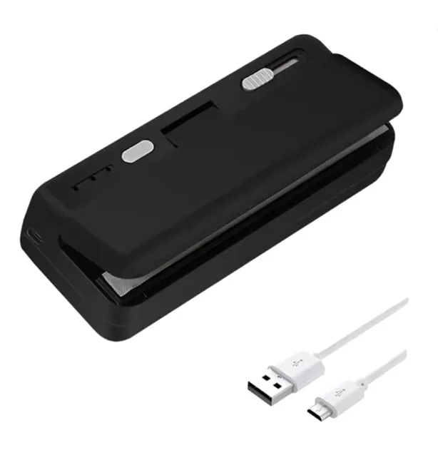 Mini Bag Sealer – USB Rechargeable, Built-In Cutter & Compact Design