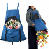 Garden Harvesting Apron – Kangaroo Pocket, Waterproof PVC & Adjustable Straps