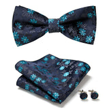 Men's Bow Tie Set – Pocket Square & Cufflinks, Polyester & 36 Designs