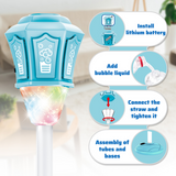 LED Bubble Machine with Remote – 50m Range, Lamp Post Design, Indoor & Outdoor
