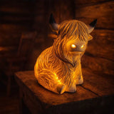 Highland Cow Resin Night Light – Decorative Lamp with Warm Amber Glow for Cozy Ambiance