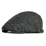 Men's Summer Flat Cap – Breathable Herringbone, Adjustable 55–59cm, UV Protection