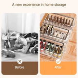 Stackable Clear Shoe Storage Box – Front-Opening PVC, Steel Frame & Waterproof Design