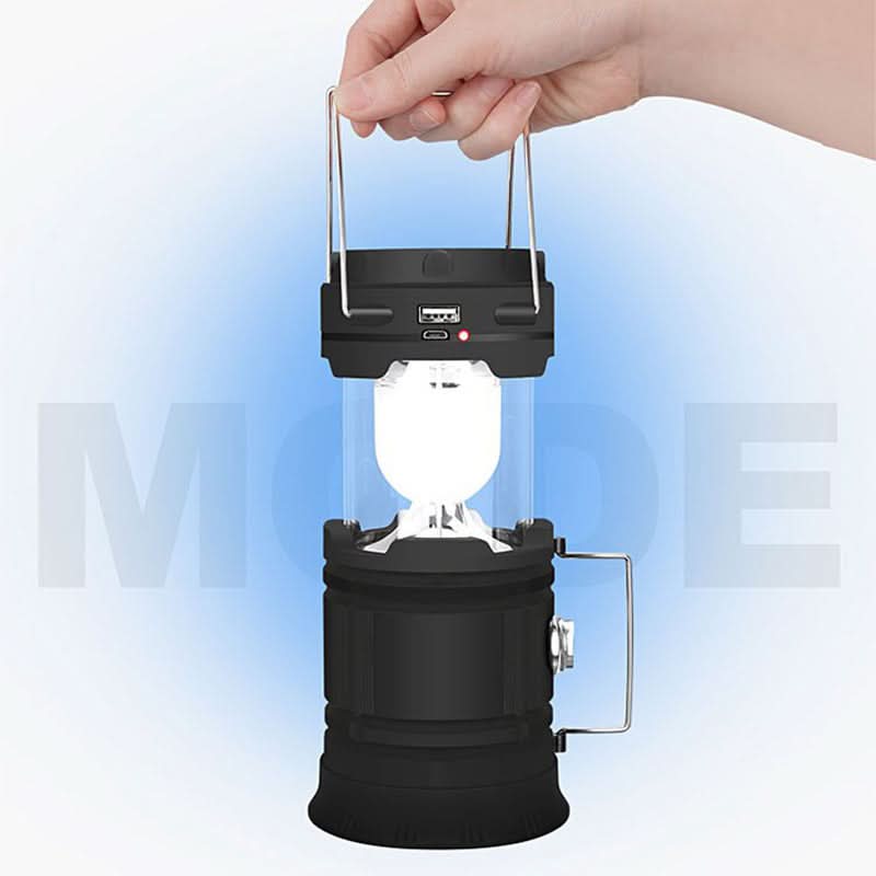 Solar LED Camping Lantern – USB Power Bank, Telescopic & Rechargeable