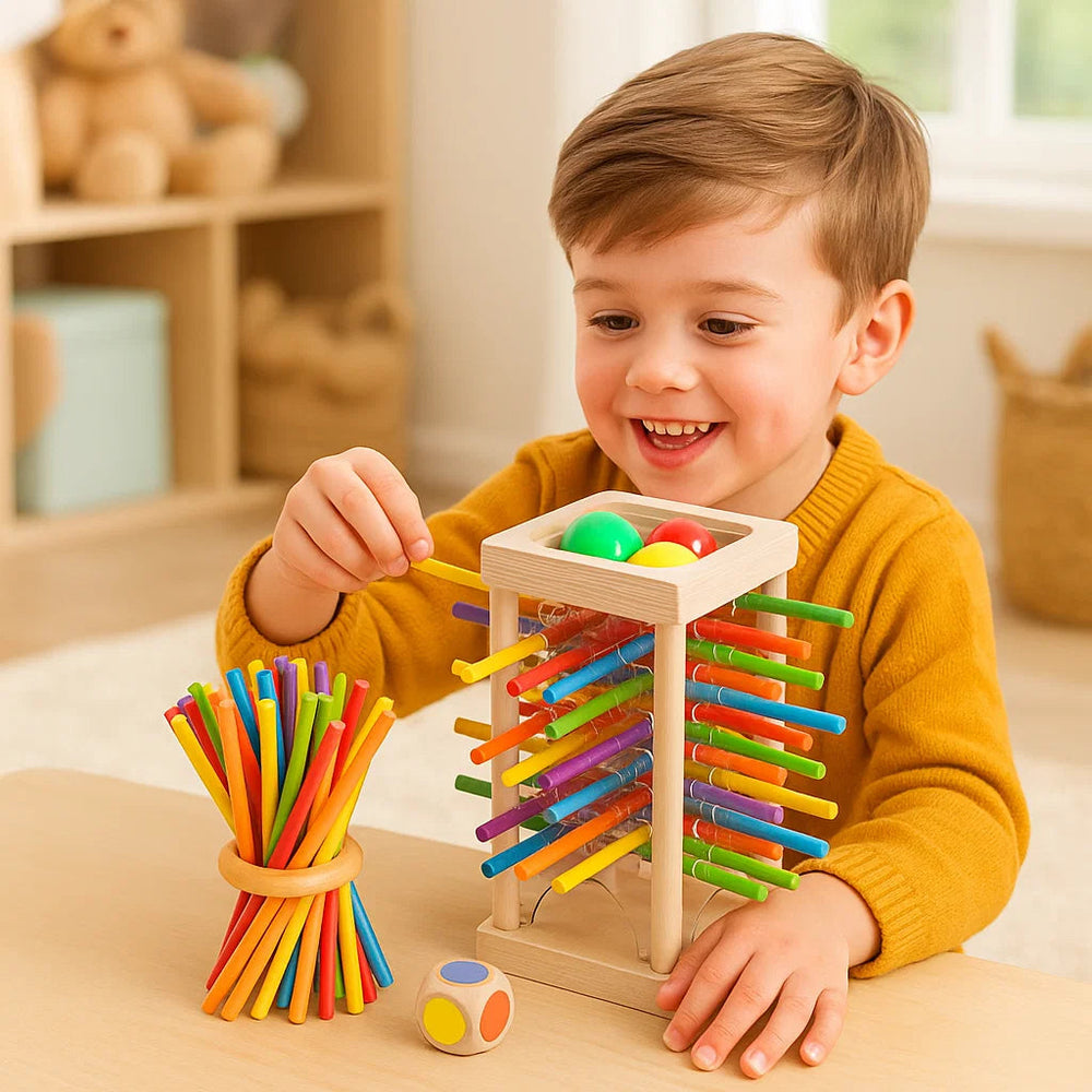 Enhanced Product Title: "3-in-1 Holzstäbchen Stapelspiel – Fördert Feinmotorik und Kreativität für Kinder" 

This title includes relevant keywords for better visibility in Google Shopping while clearly conveying the product's purpose and benefits.