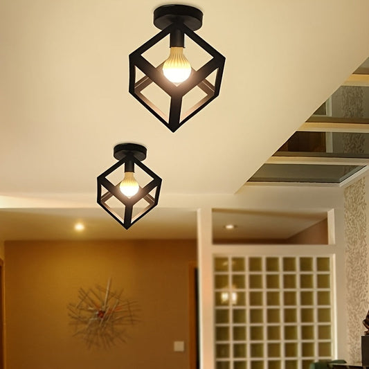 Cube Ceiling Light – Geometric Design, Industrial Style & Semi Flush Mount