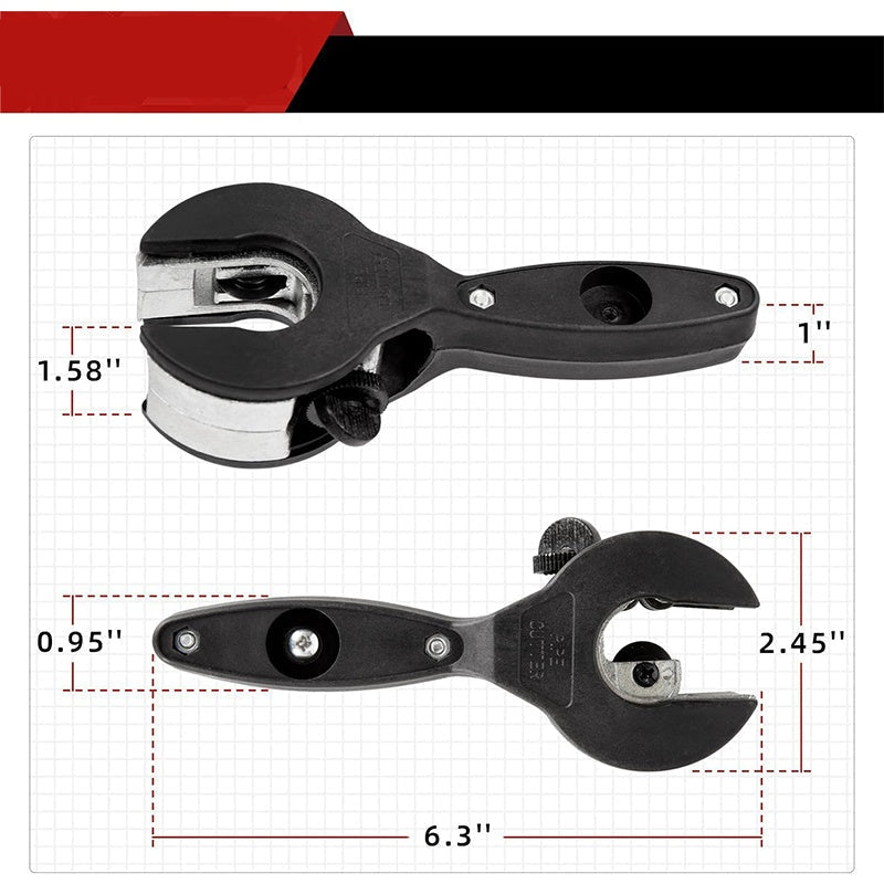 Ratchet Pipe Cutter – 6-23mm, Hardened Steel Blade for Copper, PVC & Steel