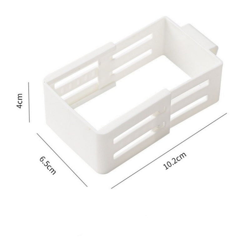 Adjustable Fridge Door Organizer – Expands 16.5–26cm, Polypropylene, White