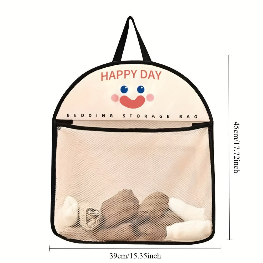 Foldable Mesh Storage Bag – Breathable, Metal Hooks & Cute Animal Prints