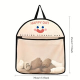 Foldable Mesh Storage Bag – Breathable, Metal Hooks & Cute Animal Prints