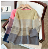 Women's Oversized Knit Sweater with Patchwork Design – Melina
