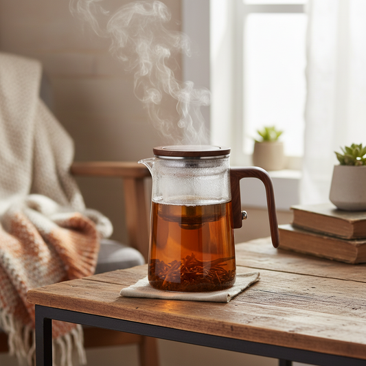 Glass Teapot Infuser – Loose Leaf Tea, Stainless Steel Filter & Pitcher Design