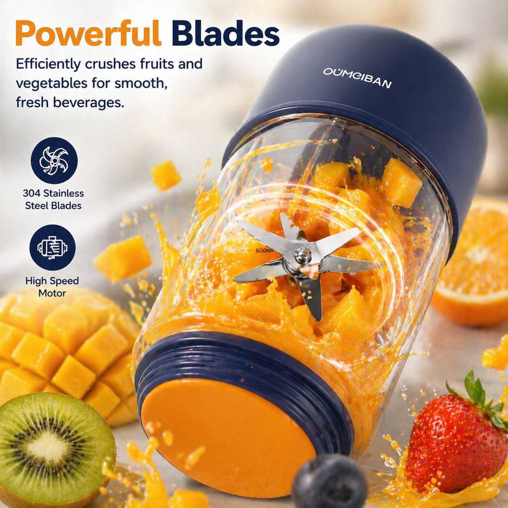 Portable Personal Blender – 800 ml, USB Rechargeable & Cordless