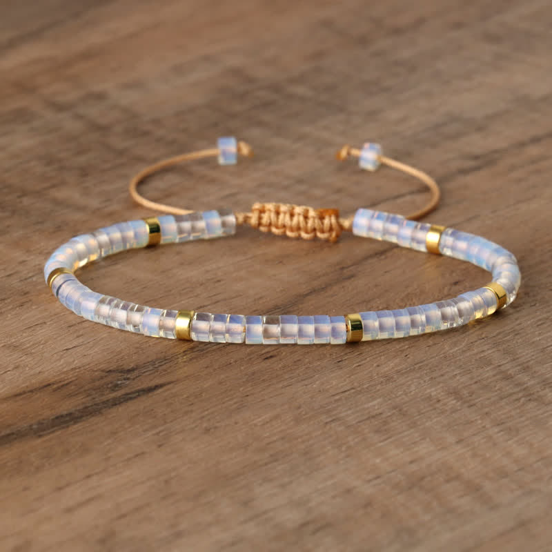 Seraphina – Braided Bracelet with 2.4mm Natural Stone Beads