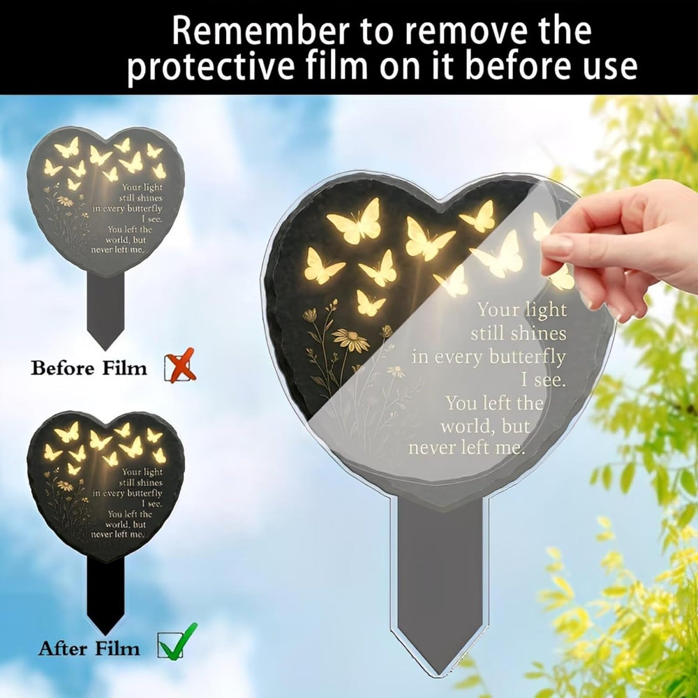Enhanced Product Title: "Schmetterling-Herz Gedenkplakette aus Acryl mit Warmweißer LED-Beleuchtung – Elegante Erinnerungsplakette für besondere Anlässe" 

This title includes relevant keywords while providing additional context to attract potential buyer